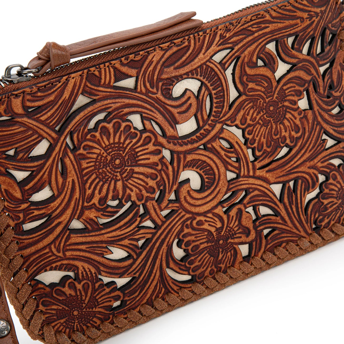 Floral Tooled Crossbody