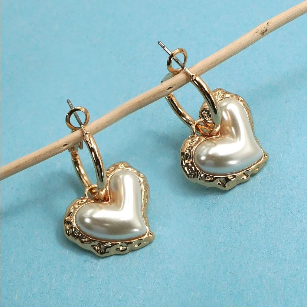 Full Heart Drop Earrings