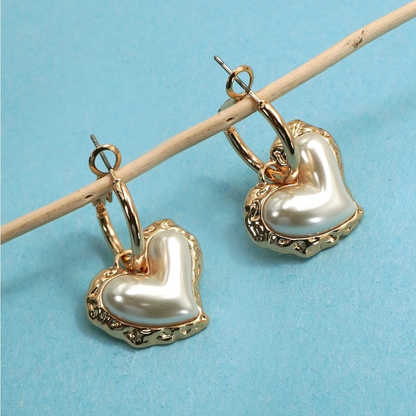 Full Heart Drop Earrings