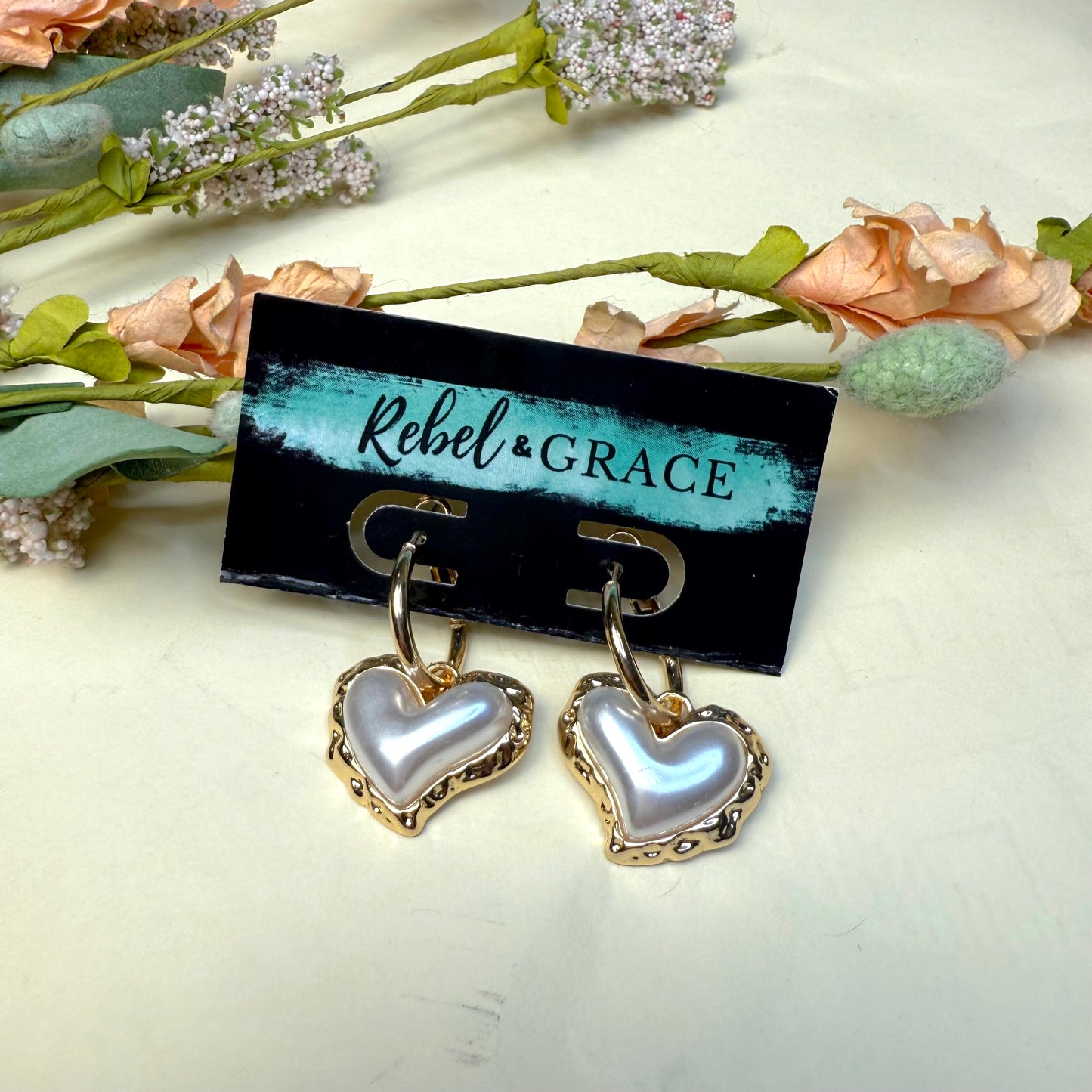 Full Heart Drop Earrings