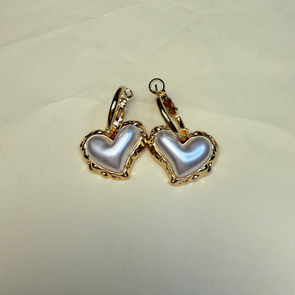 Full Heart Drop Earrings