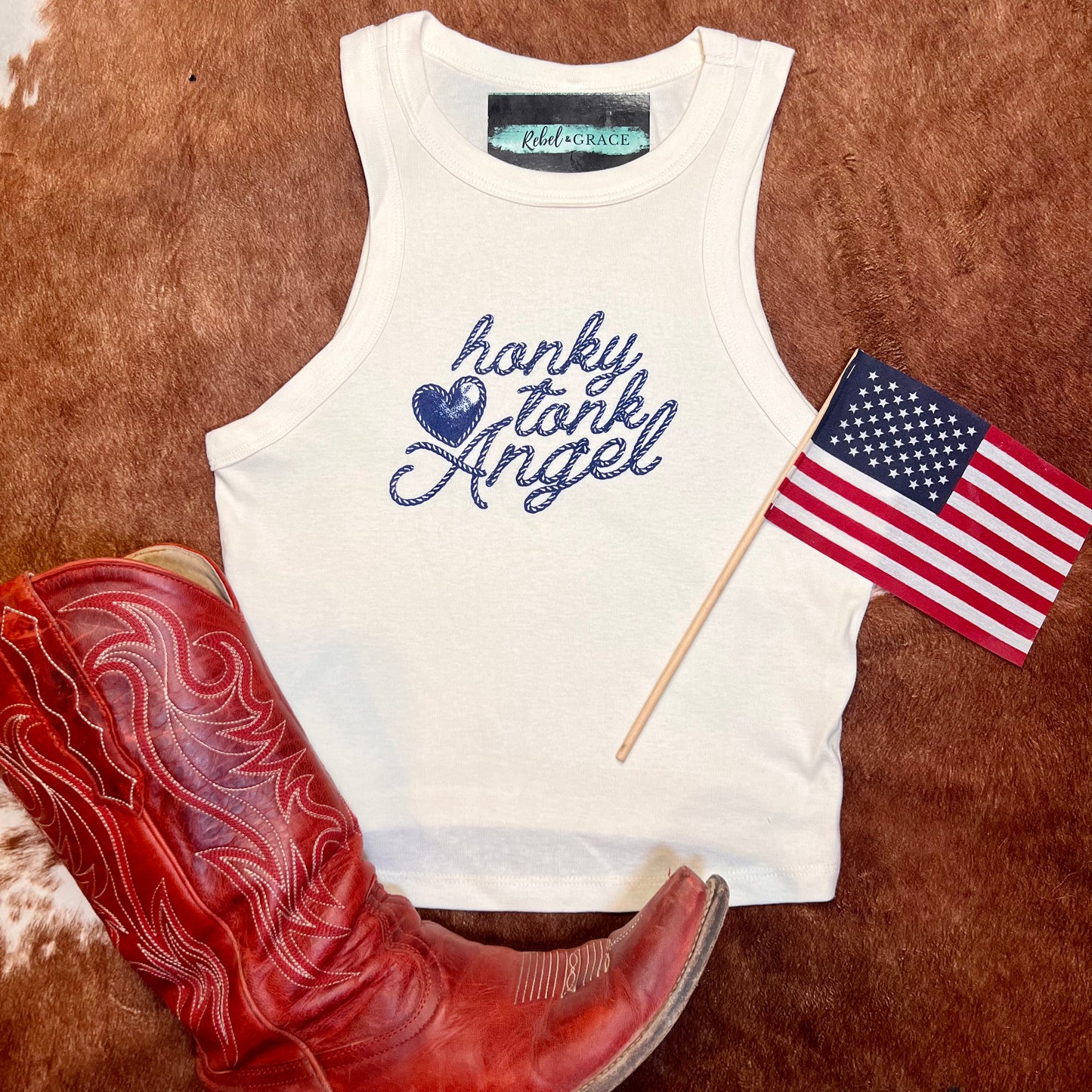 Honky Tonk Angel Cropped Tank