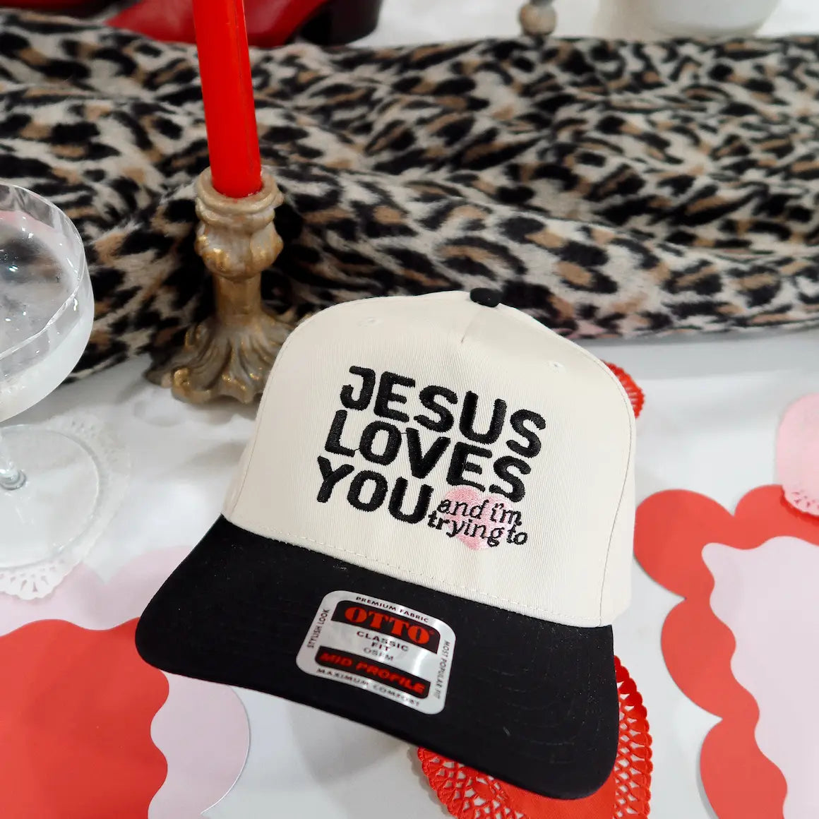 Jesus Loves You and I'm Trying To Trucker Hat
