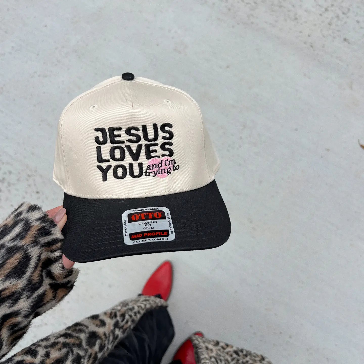 Jesus Loves You and I'm Trying To Trucker Hat