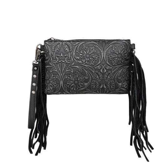 Montana West Tooled Crossbody- Black