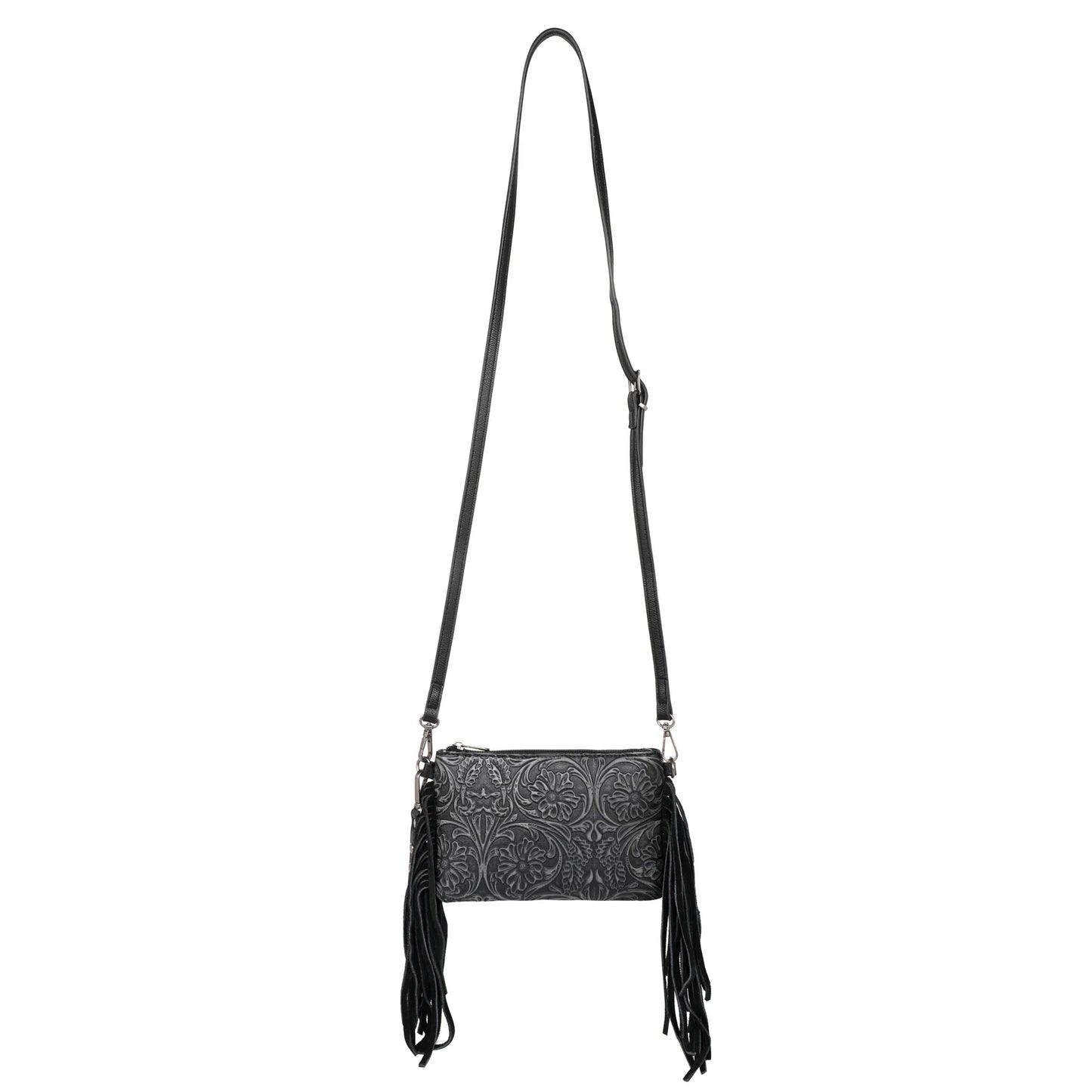 Montana West Tooled Crossbody- Black