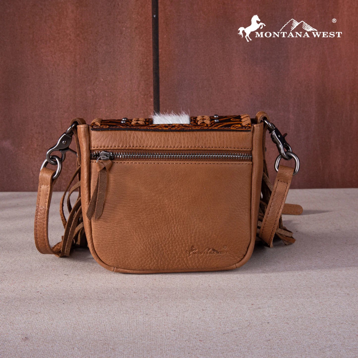 Montana West Fringe Crossbody- Oak