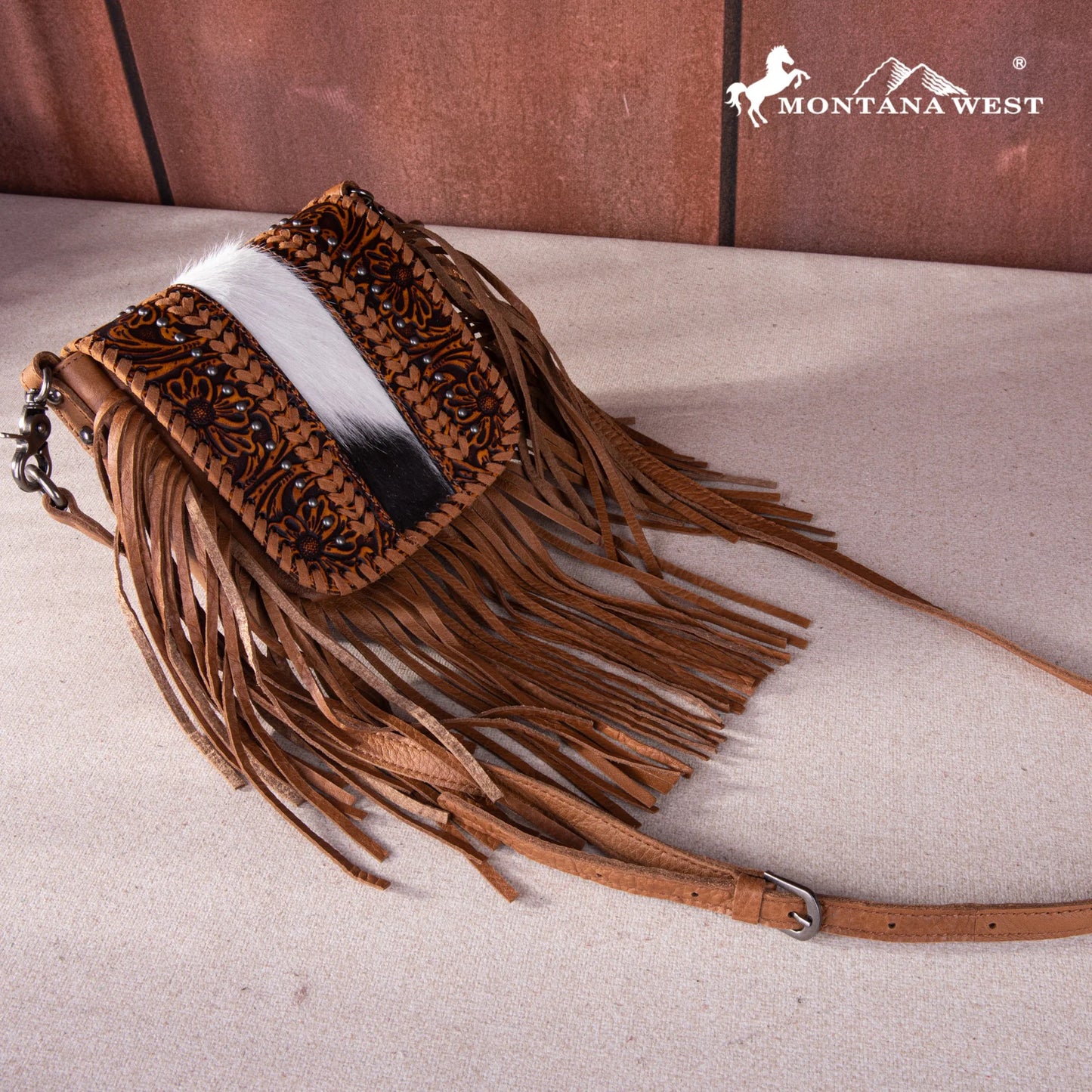 Montana West Fringe Crossbody- Oak