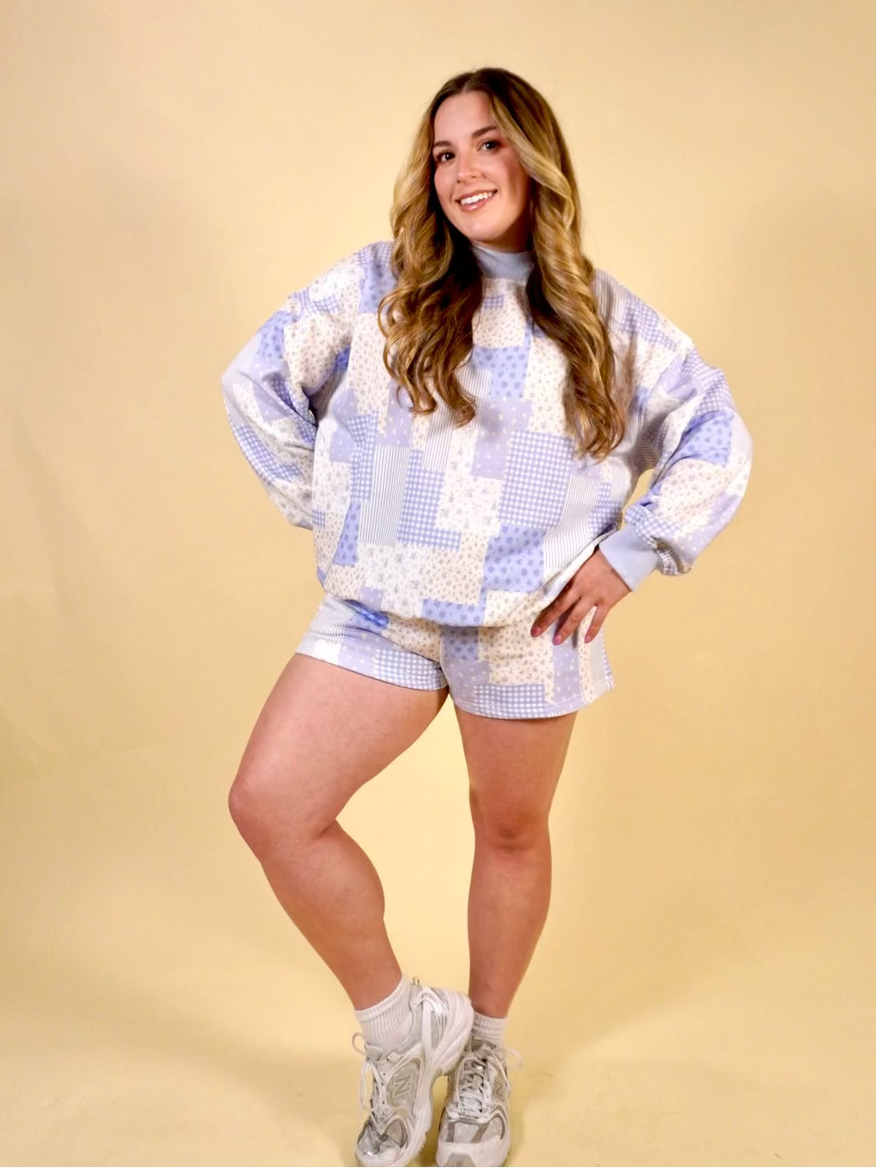 Patchwork Mock Neck Sweatshirt