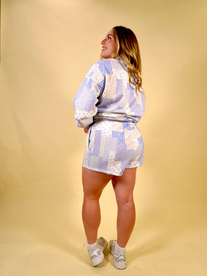 Patchwork Mock Neck Sweatshirt