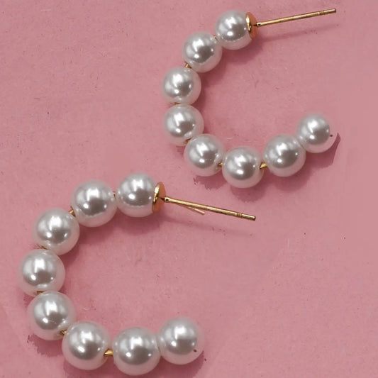 Pearl Hoop Earrings