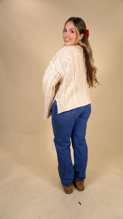 Snuggle Cable Knit Sweater