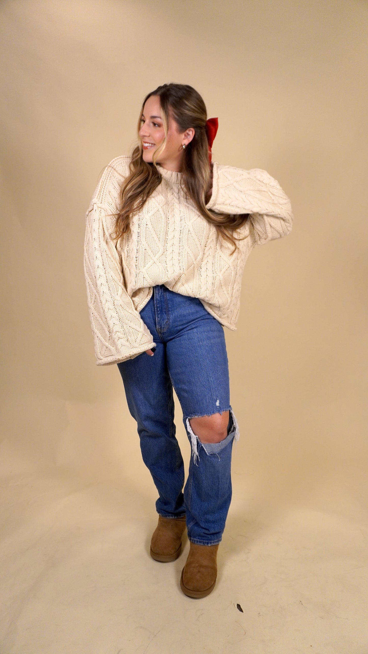 Snuggle Cable Knit Sweater