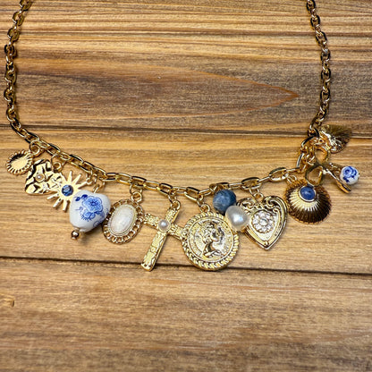 Something Blue Charm Necklace