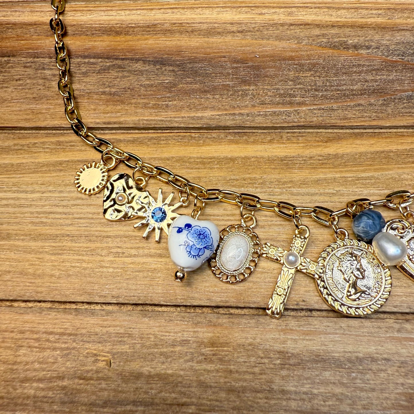 Something Blue Charm Necklace