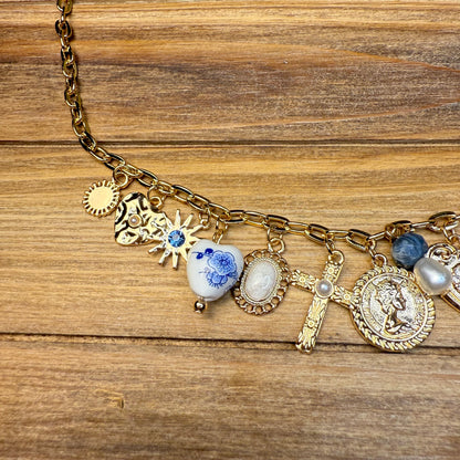 Something Blue Charm Necklace