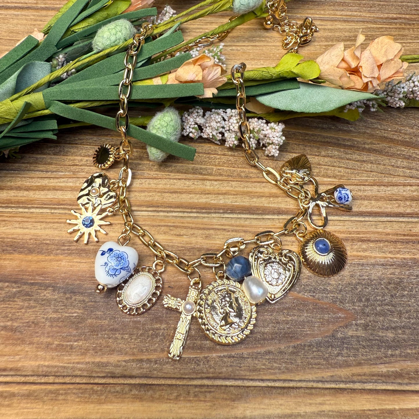 Something Blue Charm Necklace