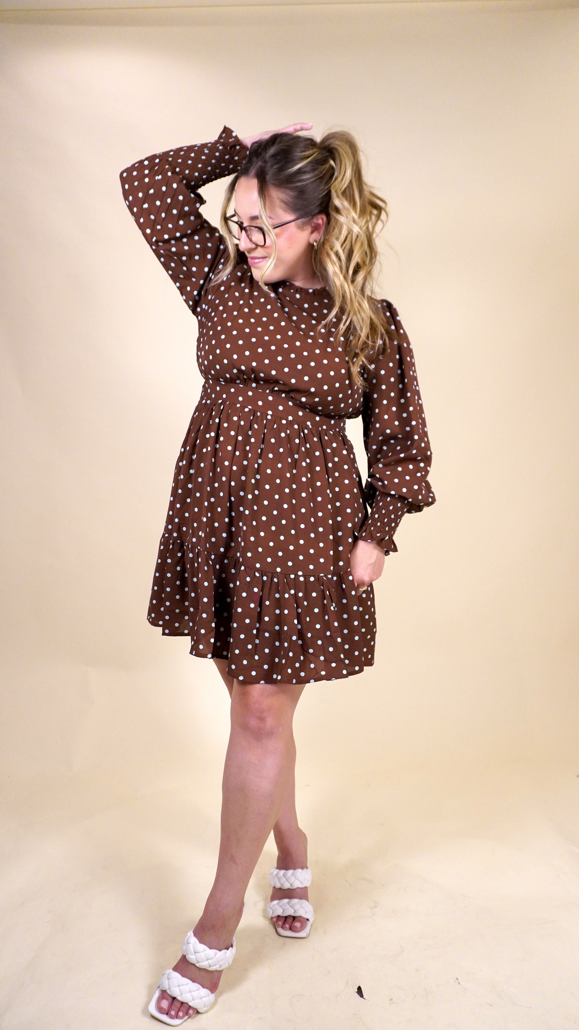 Spice Mini Dress | Brown Polka Dot Fall Outfit Rebel and Grace Spice Mini Dress | Brown Polka Dot Fall Outfit Rebel and Grace