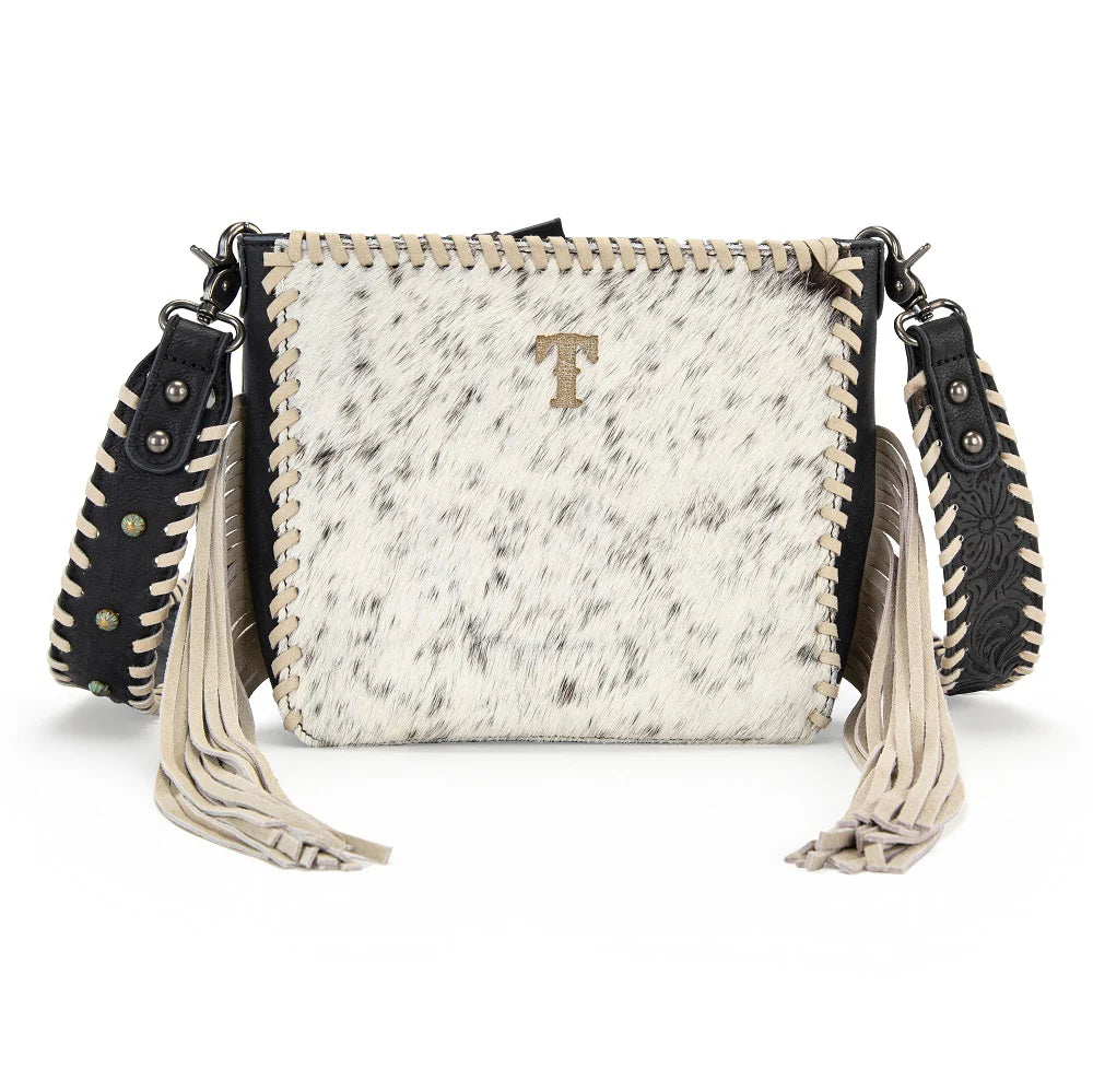 Cowhide Fringe Crossbody | Black