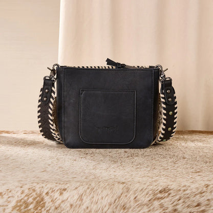 Cowhide Fringe Crossbody | Black
