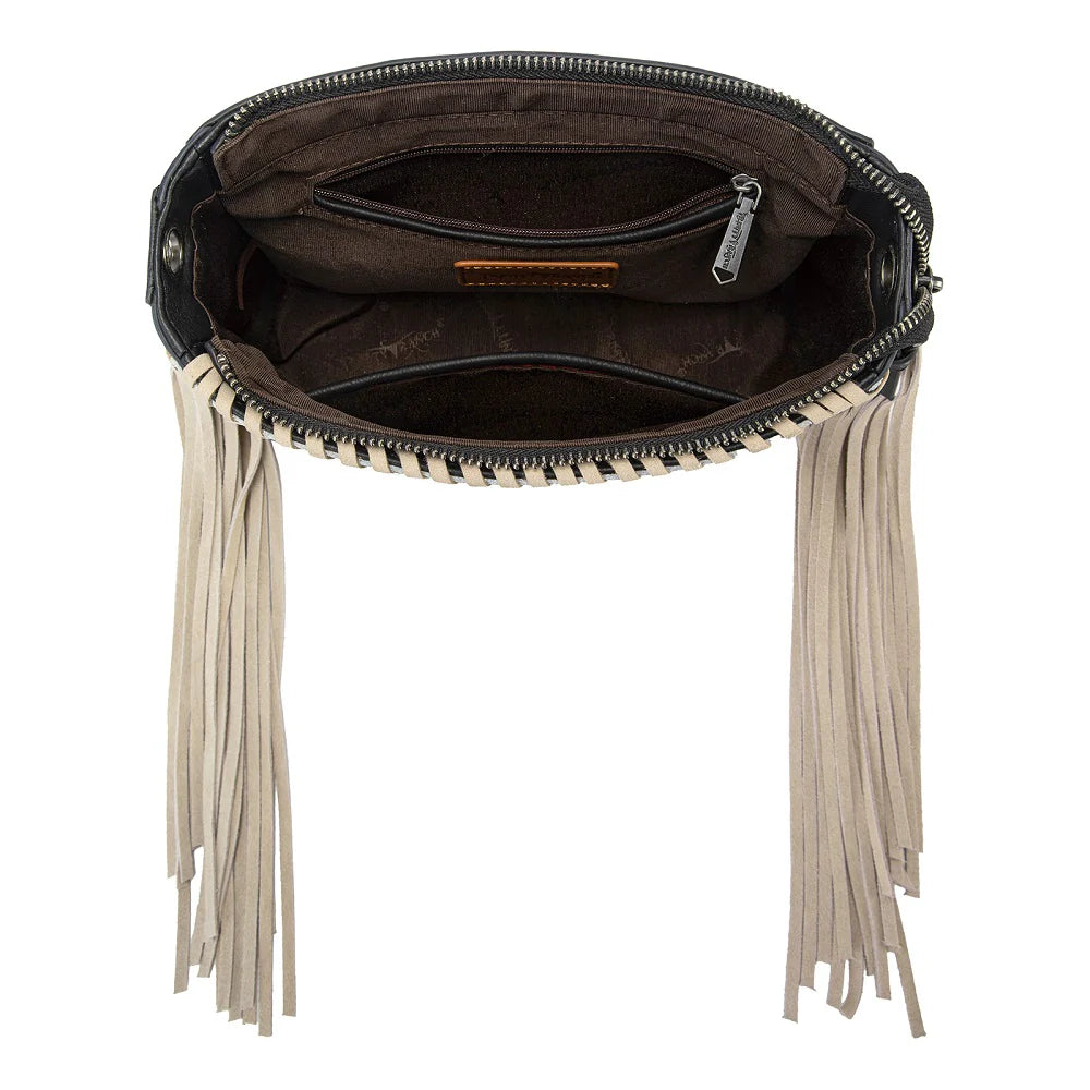 Cowhide Fringe Crossbody | Black