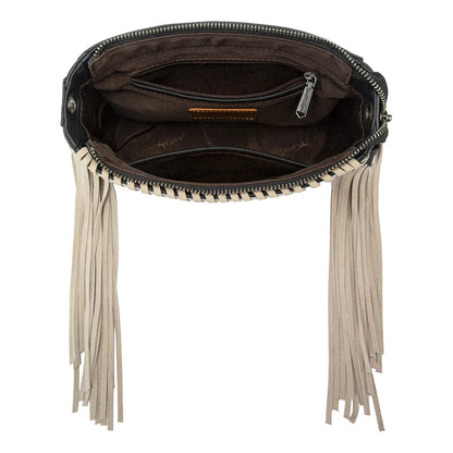 Cowhide Fringe Crossbody | Black