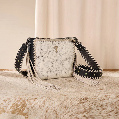 Cowhide Fringe Crossbody | Black