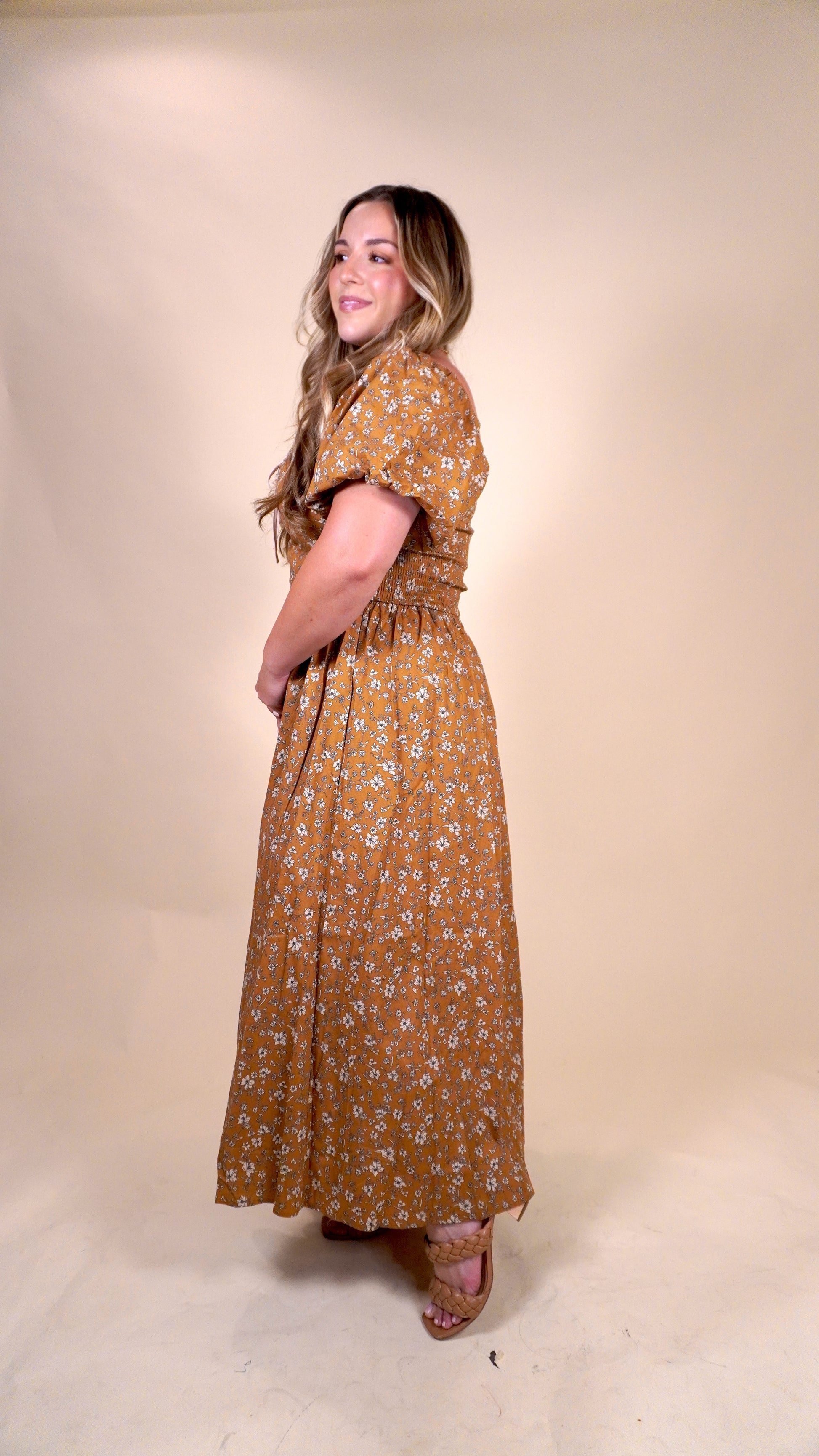 Toffee Midi Dress | Fall Floral Dress Rebel and Grace Toffee Midi Dress | Fall Floral Dress Rebel and Grace