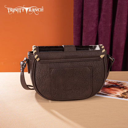 Western Cowhide Saddle Crossbody | Coffee