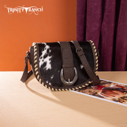 Western Cowhide Saddle Crossbody | Coffee
