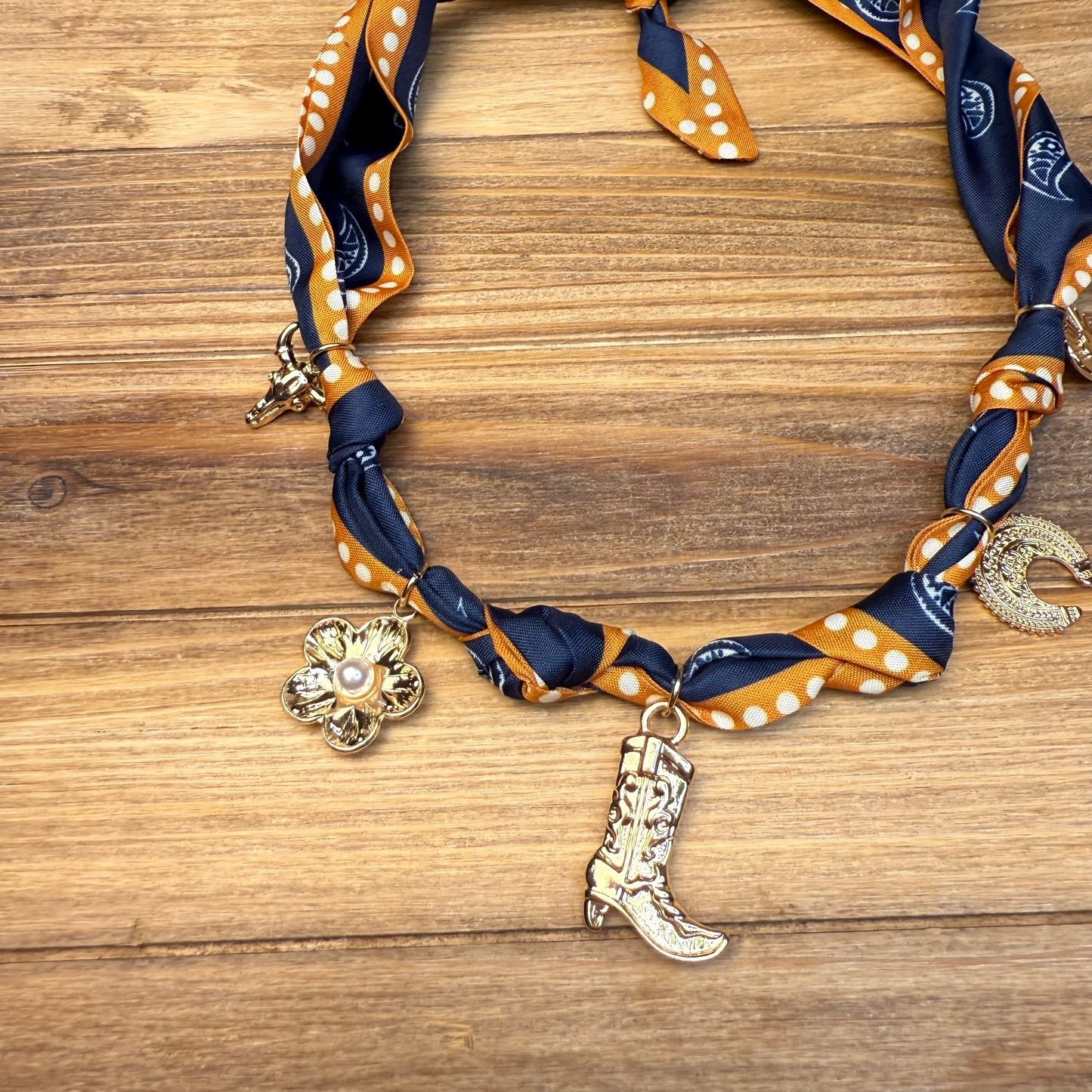 Western Scarf Charm Necklace