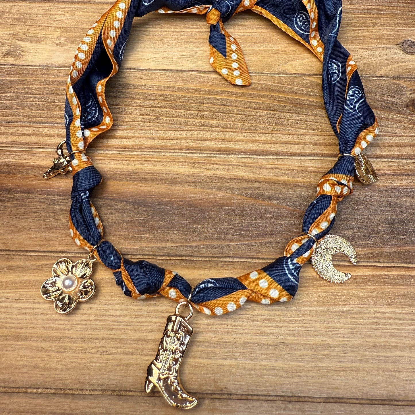 Western Scarf Charm Necklace