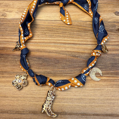 Western Scarf Charm Necklace