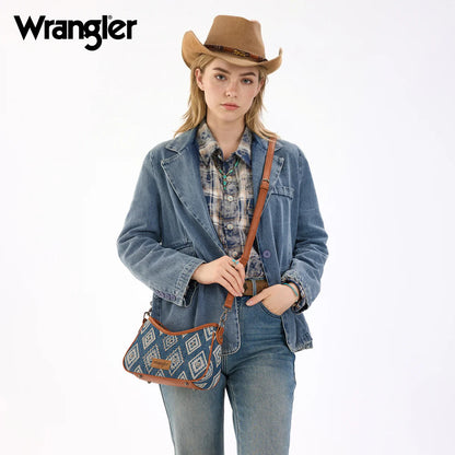 Wrangler Aztec Studded Denim Shoulder Bag | Jean