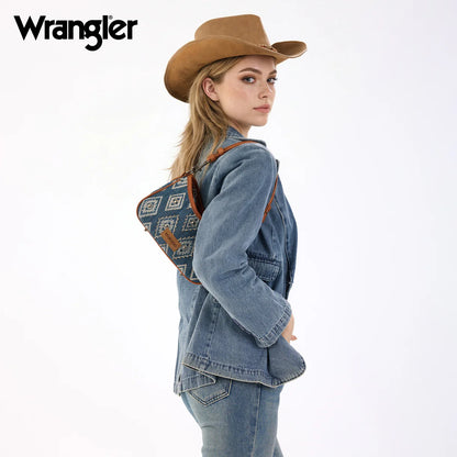 Wrangler Aztec Studded Denim Shoulder Bag | Jean
