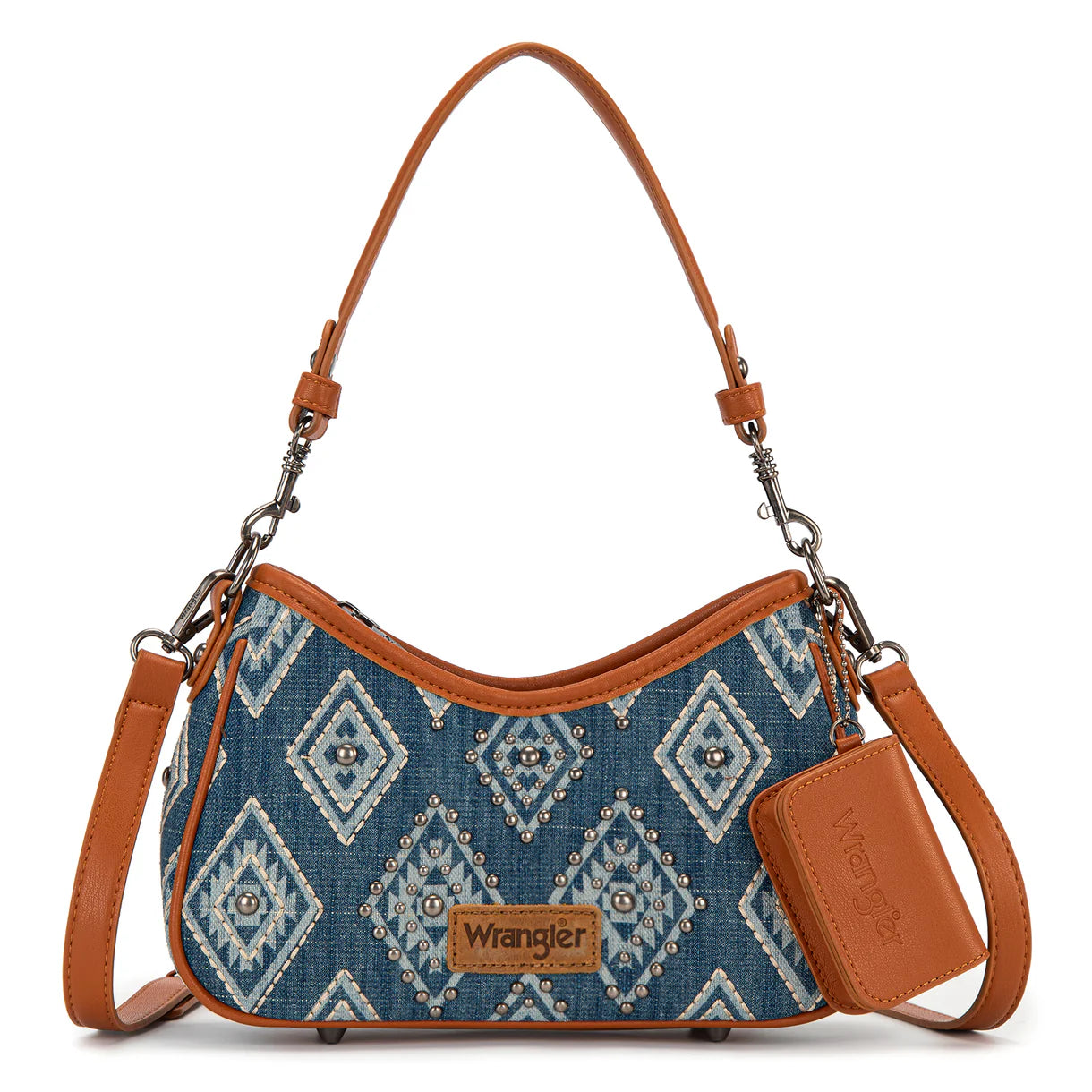 Wrangler Aztec Studded Denim Shoulder Bag | Jean
