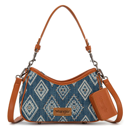 Wrangler Aztec Studded Denim Shoulder Bag | Jean