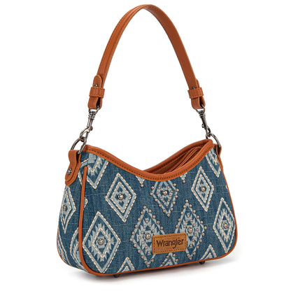 Wrangler Aztec Studded Denim Shoulder Bag | Jean