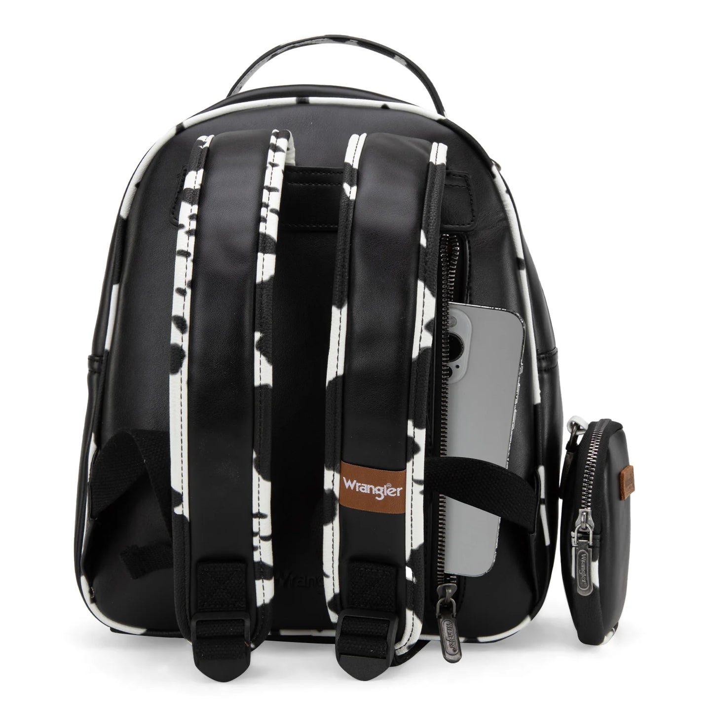 Wrangler Cow Print Backpack- Black