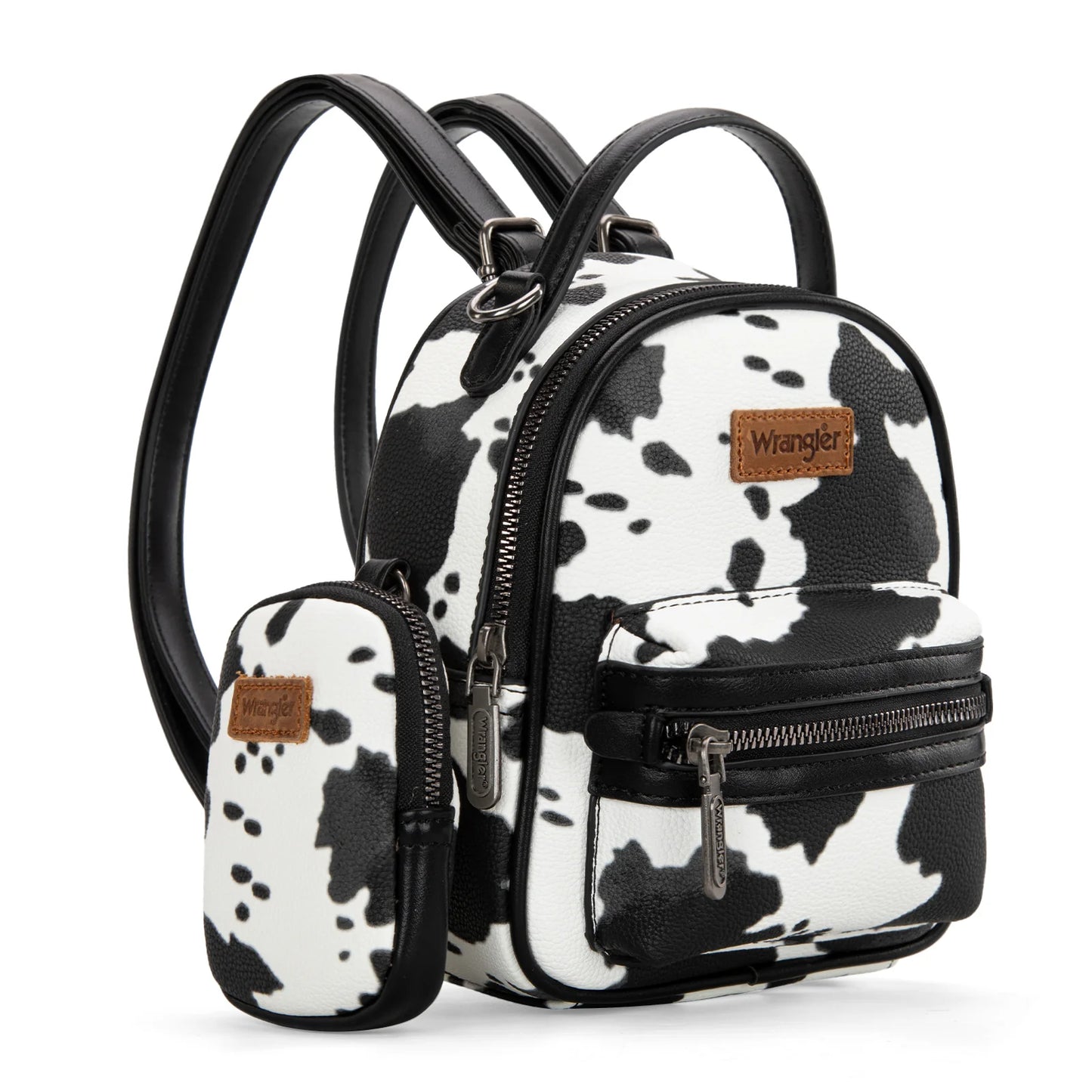 Wrangler Cow Print Mini Backpack- Black