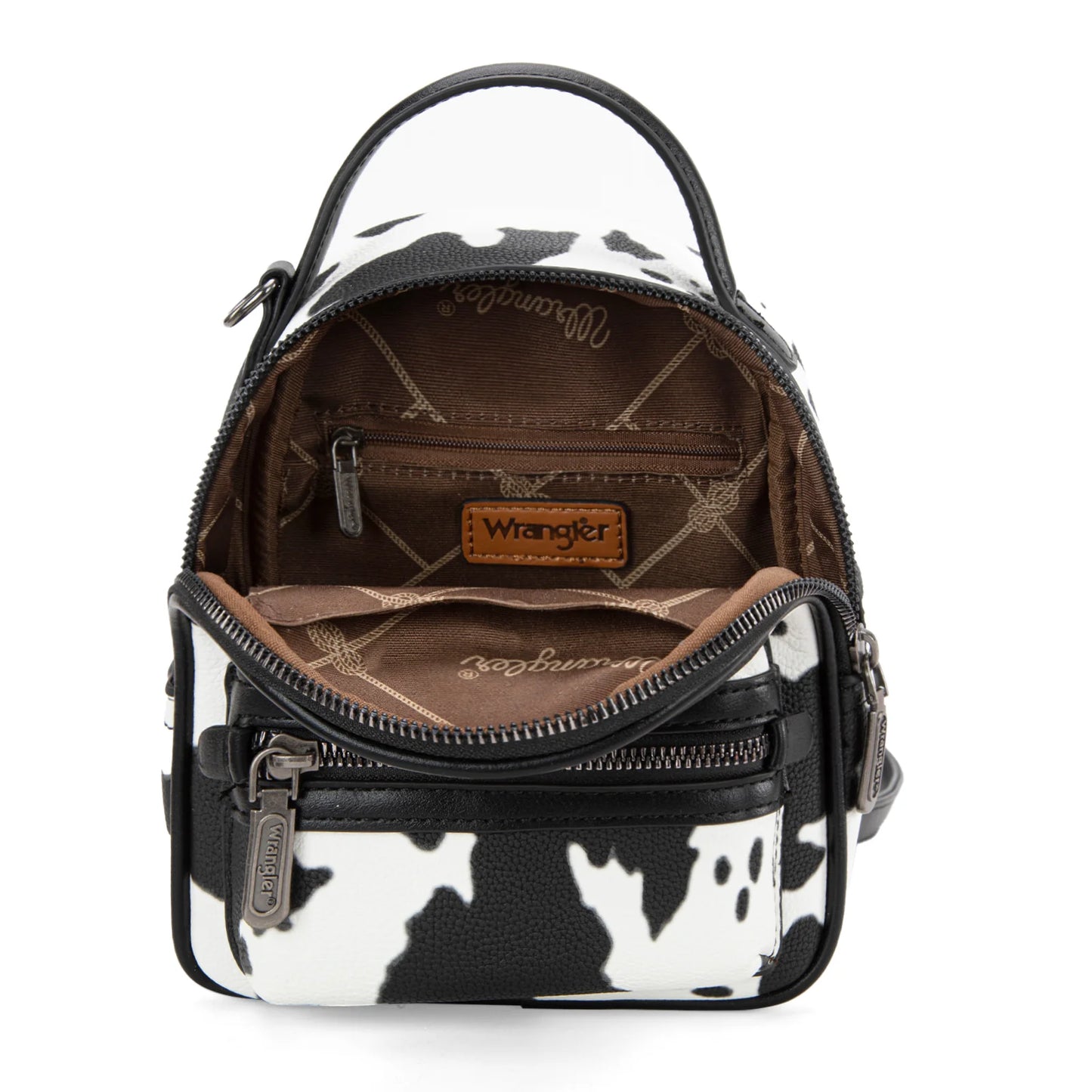 Wrangler Cow Print Mini Backpack- Black