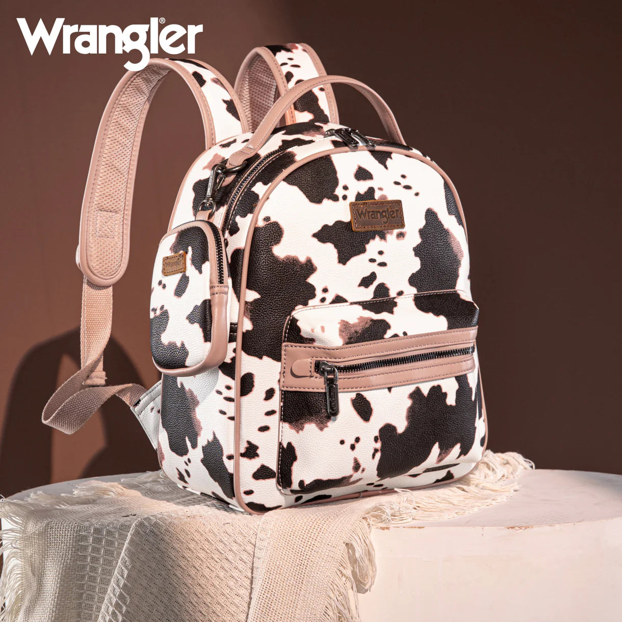 Wrangler Cow Print Backpack | Pink