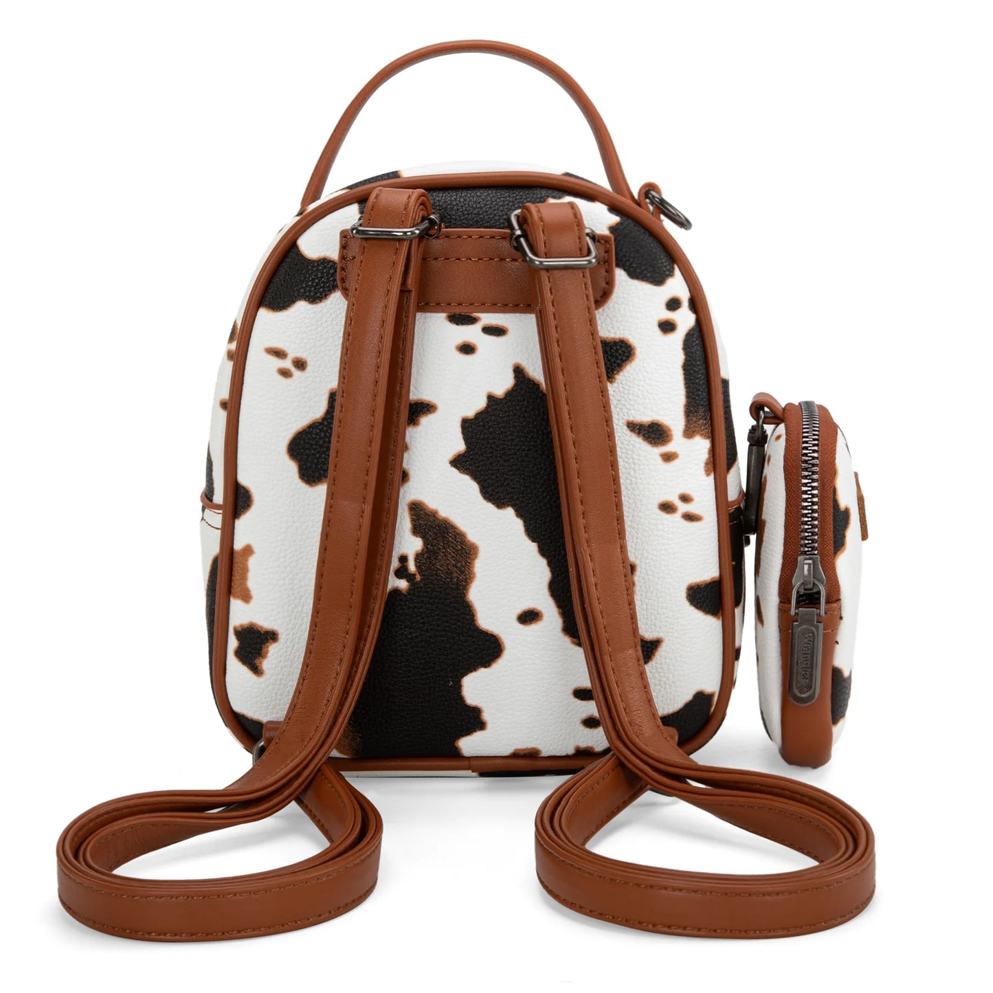 Wrangler Cow Print Mini Backpack- Brown