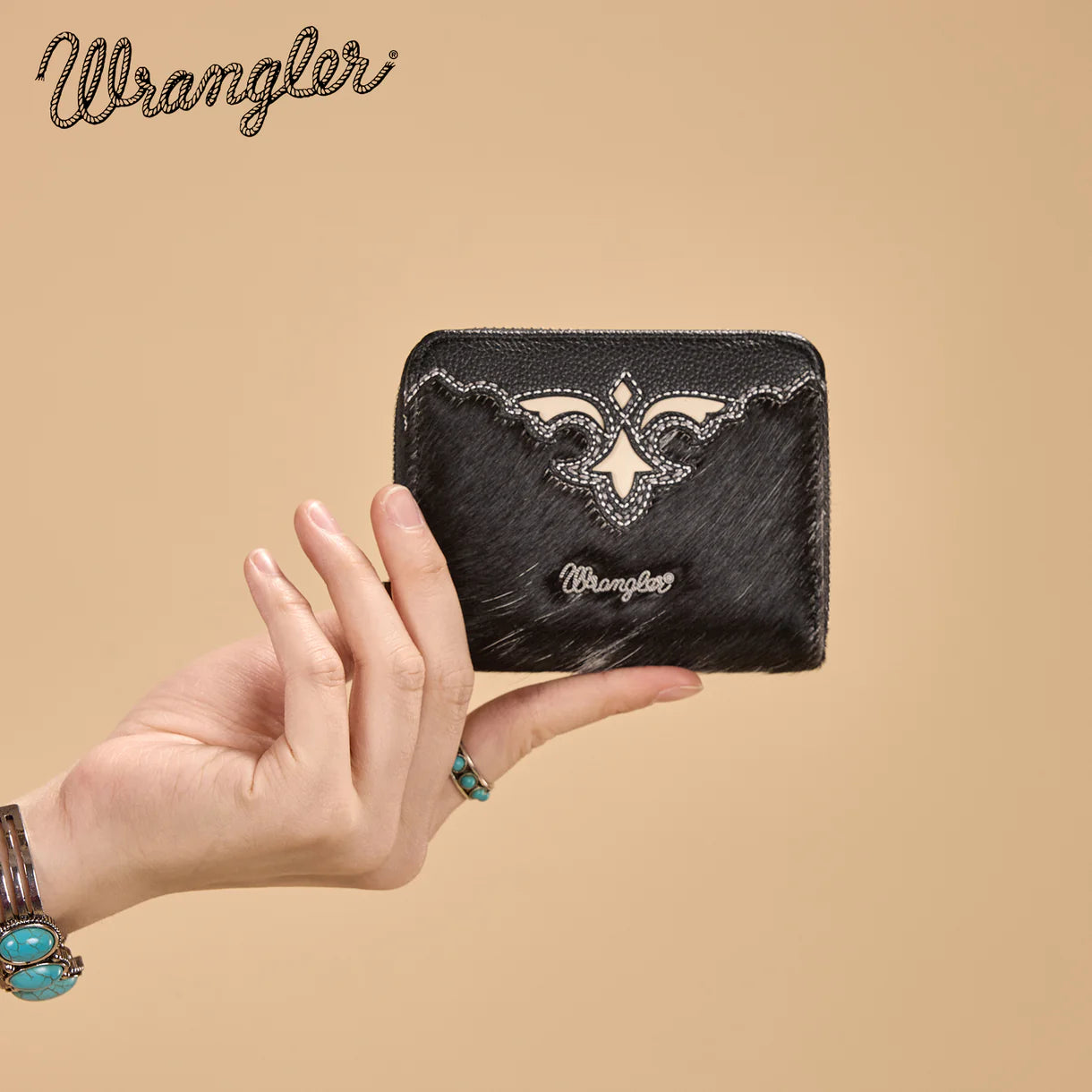Wrangler Cowhide Mini Wallet | Black