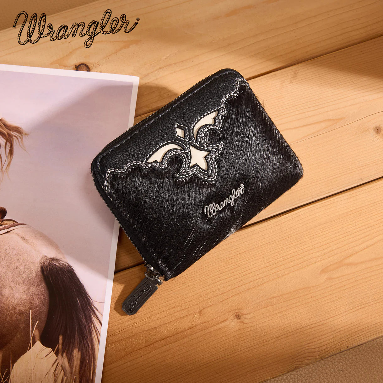 Wrangler Cowhide Mini Wallet | Black