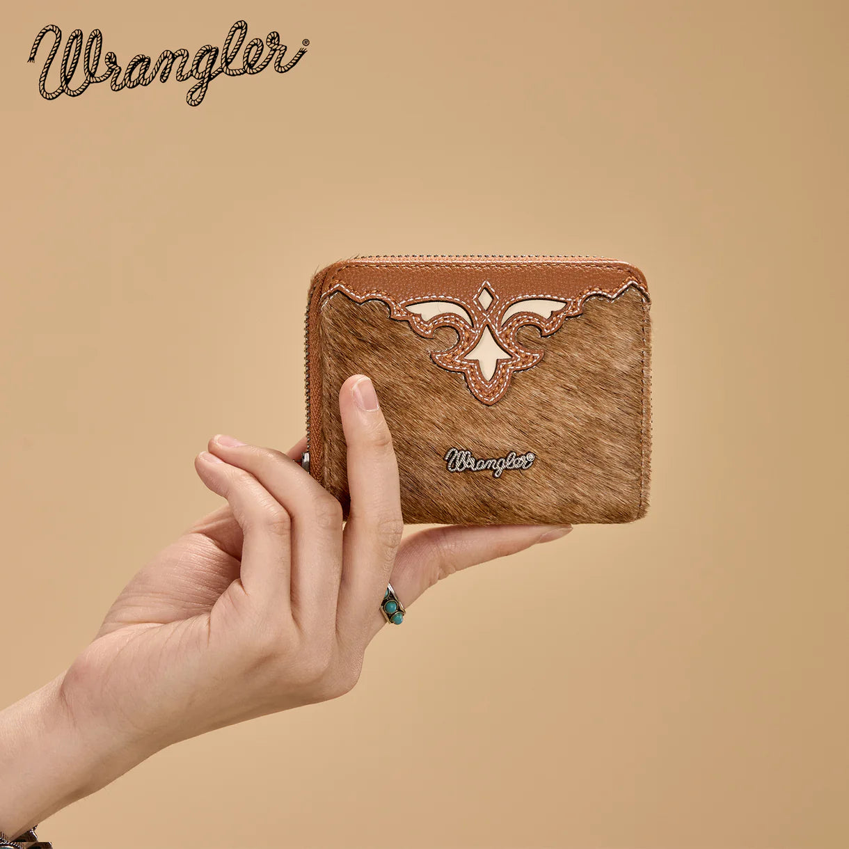 Wrangler Cowhide Mini Wallet | Brown