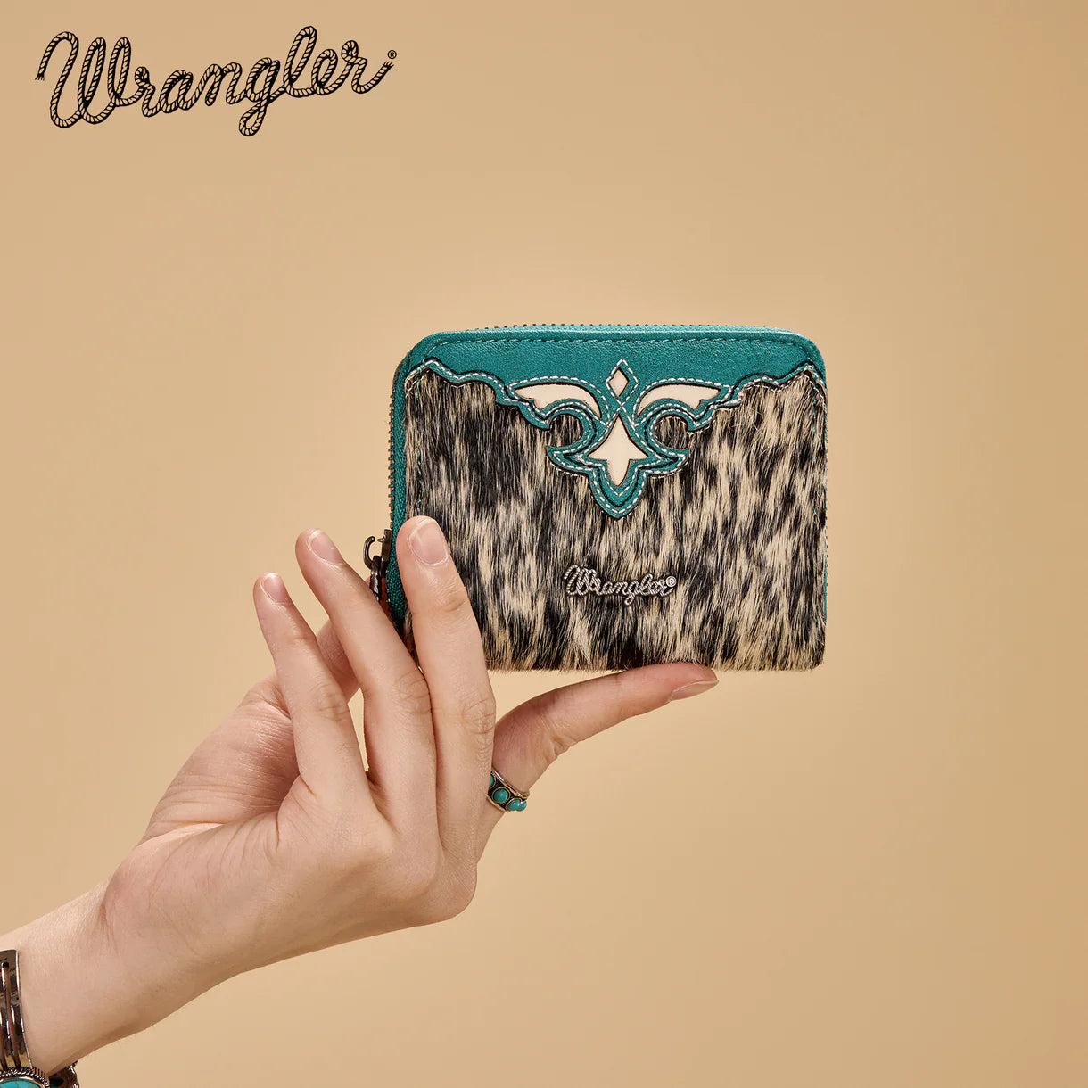 Wrangler Cowhide Mini Wallet | Turquoise