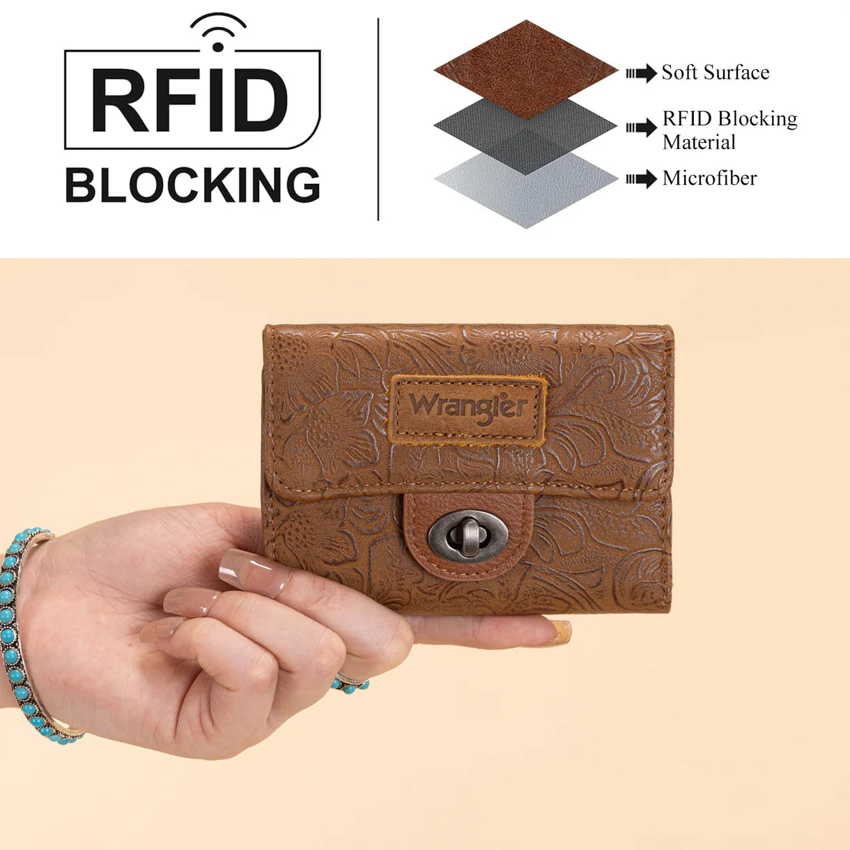 Wrangler Floral Mini Wallet | Brown