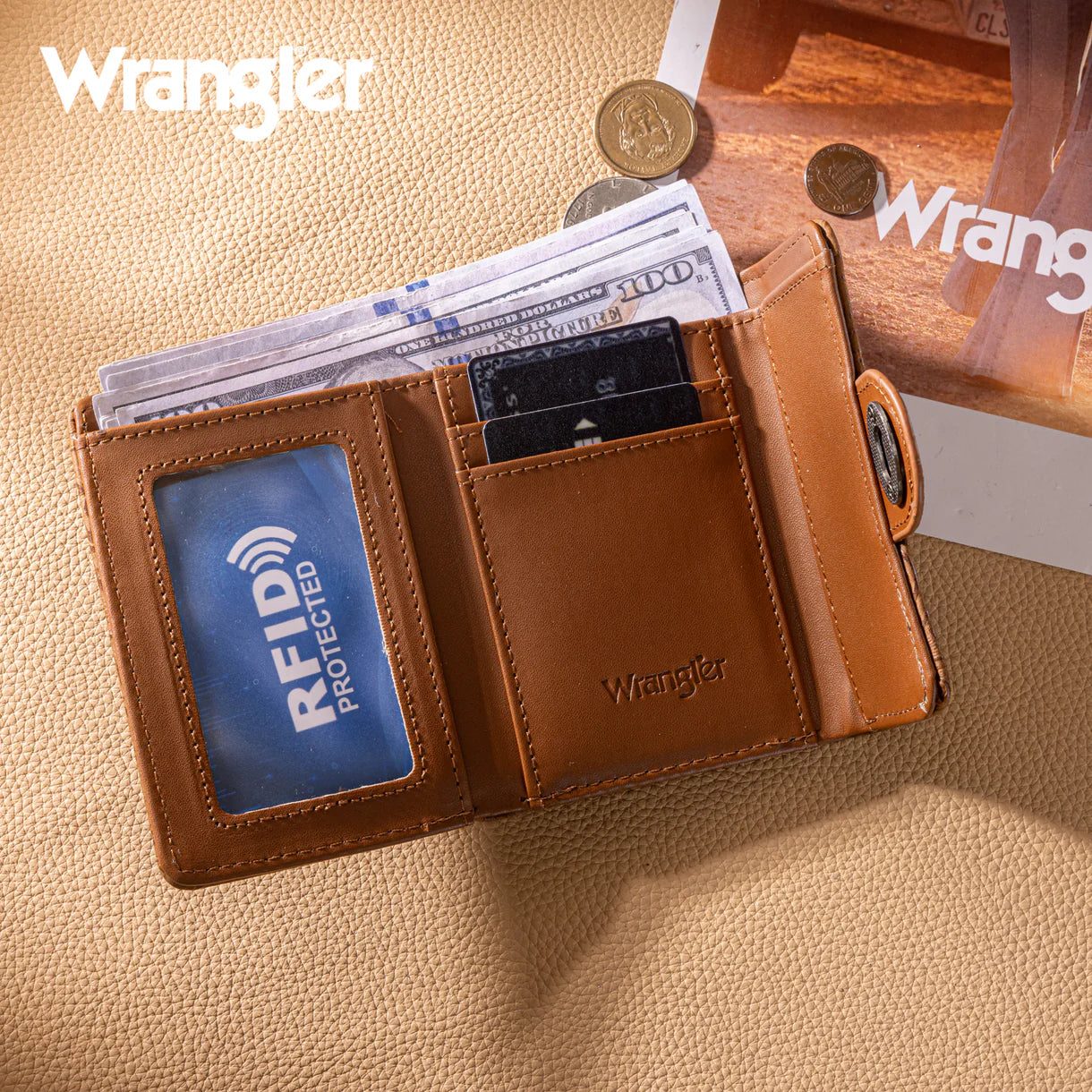 Wrangler Floral Mini Wallet | Brown