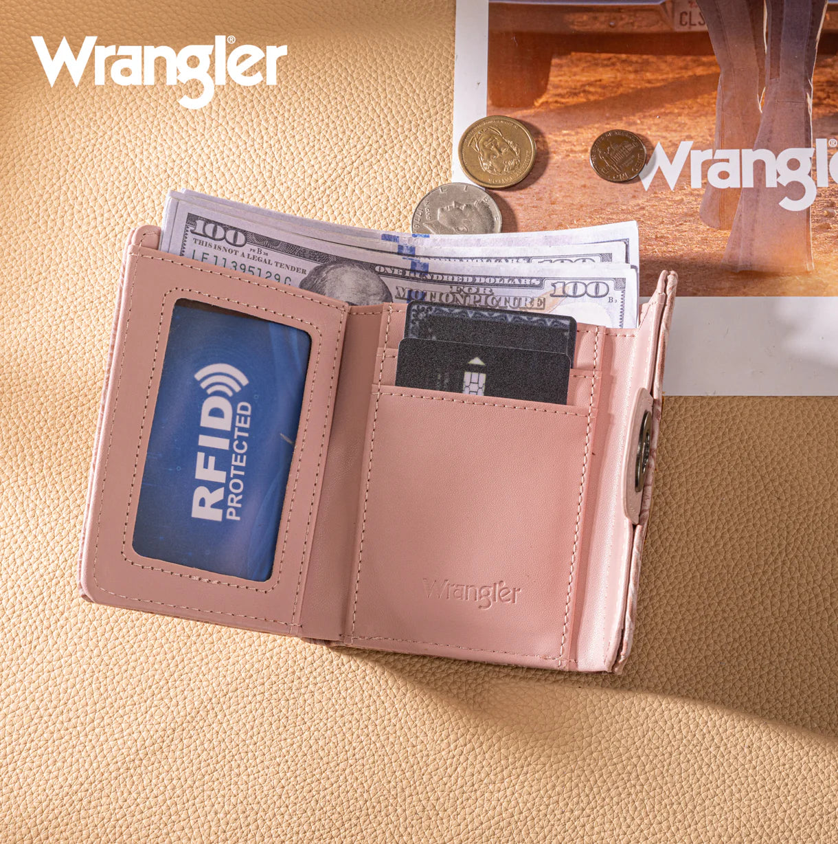 Wrangler Floral Mini Wallet | Pink
